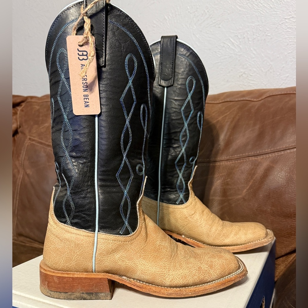 ANDERSON BEAN WOMENS square toe boots still with tags and original box size 7B